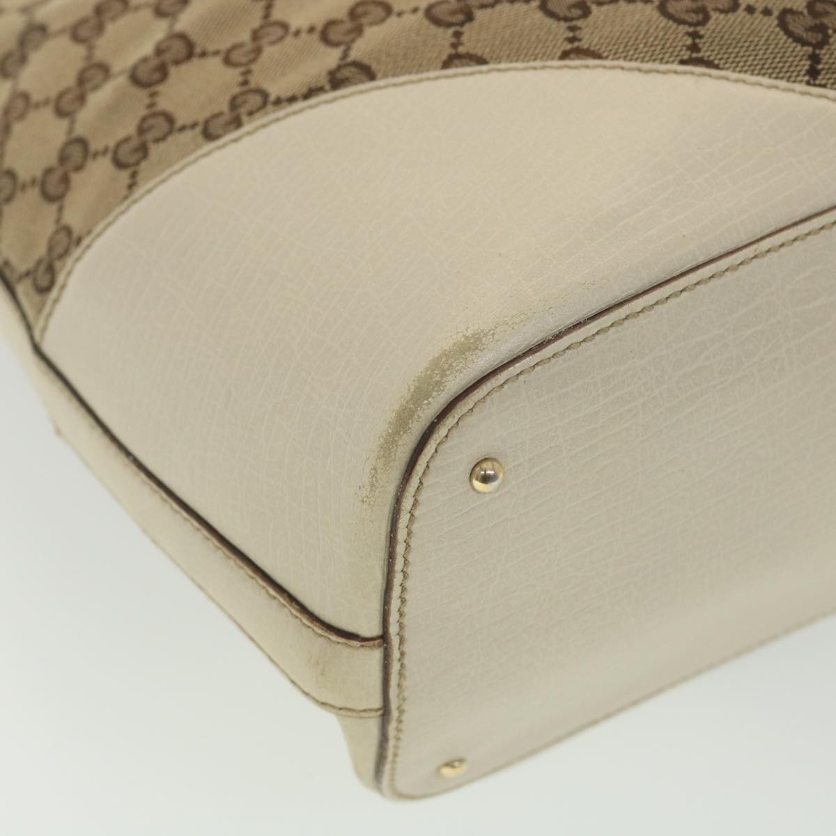 GUCCI GG Canvas Sherry Line Shoulder Bag Beige