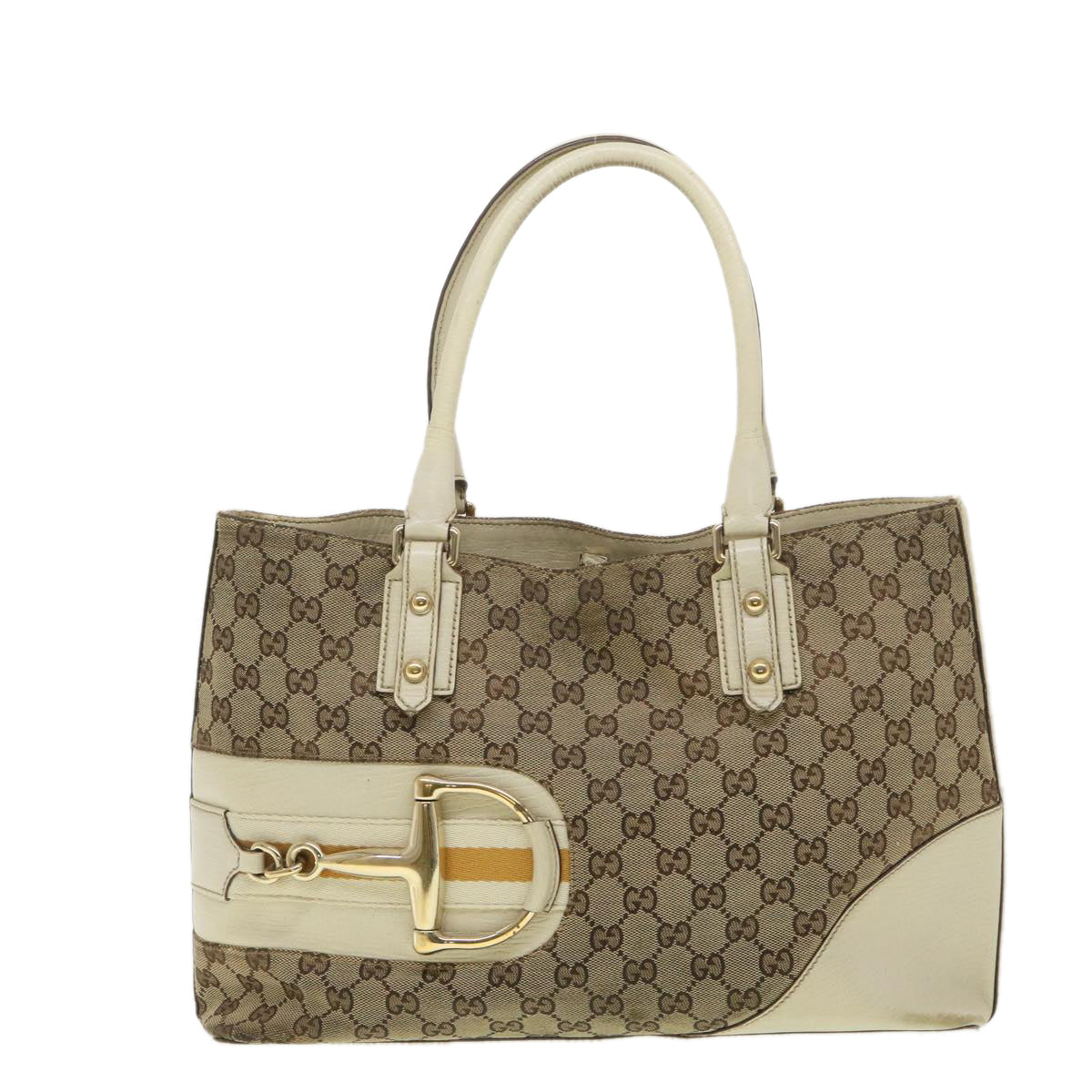 GUCCI GG Canvas Sherry Line Shoulder Bag Beige