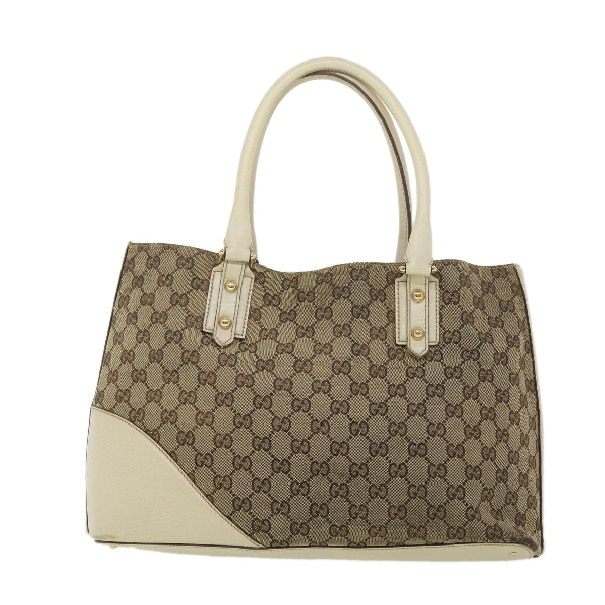 GUCCI GG Canvas Sherry Line Shoulder Bag Beige