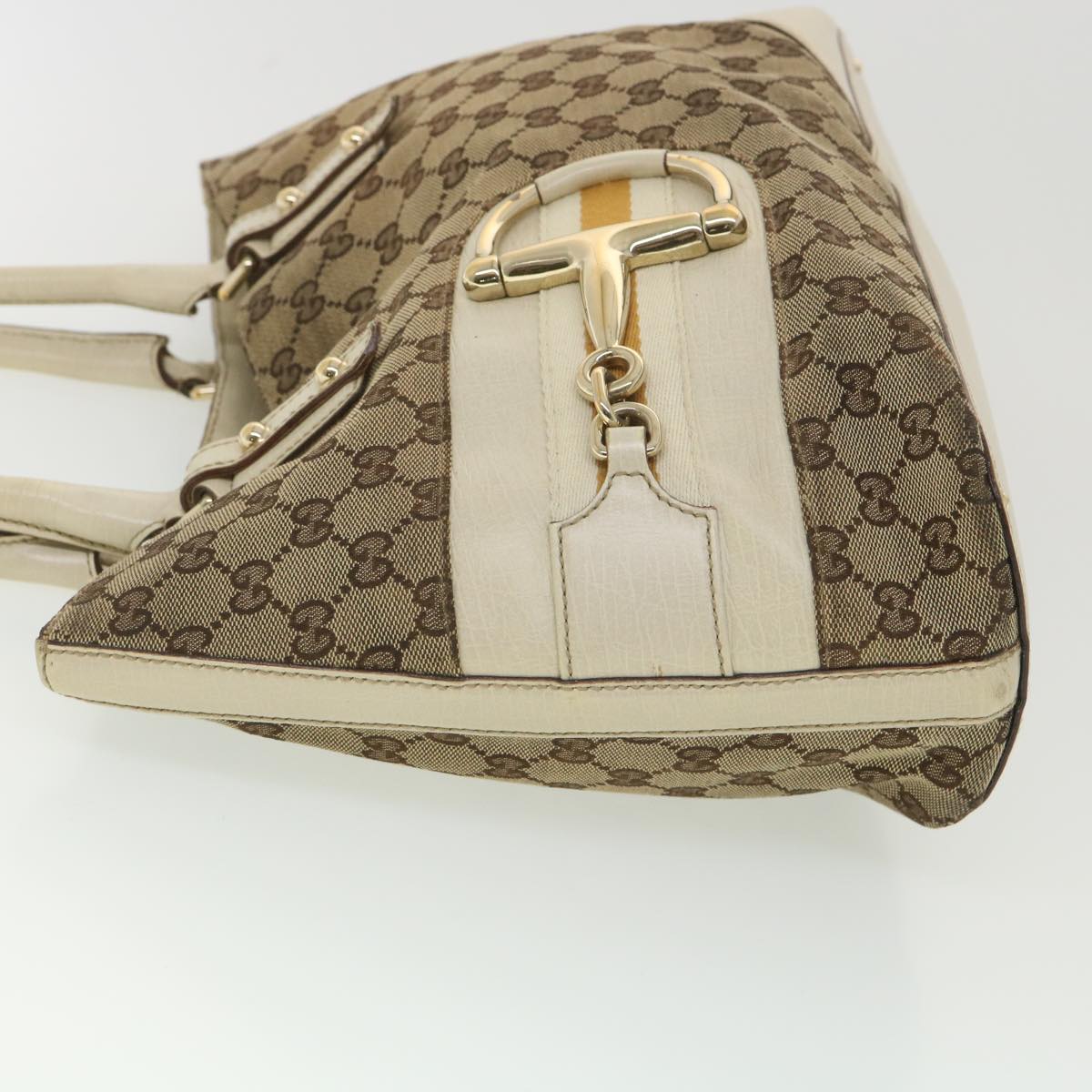 GUCCI GG Canvas Sherry Line Shoulder Bag Beige