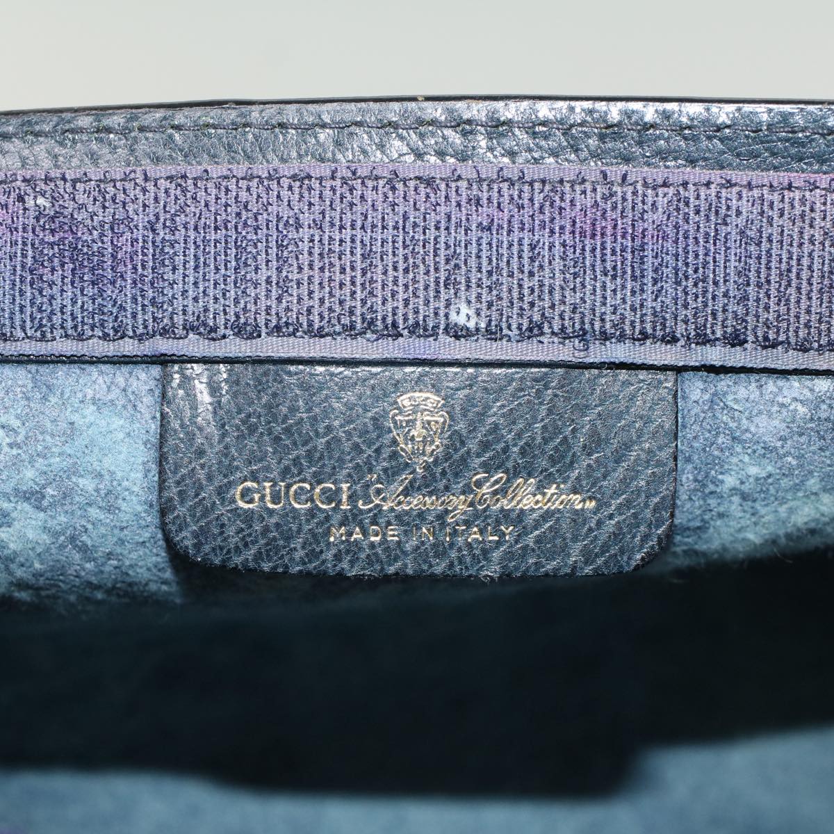 GUCCI GG Canvas Sherry Line Clutch Bag PVC Leather Gray Red Navy