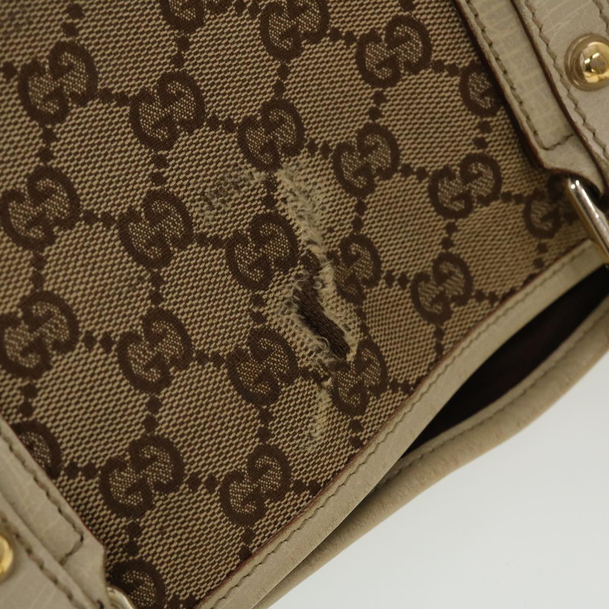 GUCCI GG Canvas Sherry Line Tote Bag Beige Orange yellow 137896 ti1129