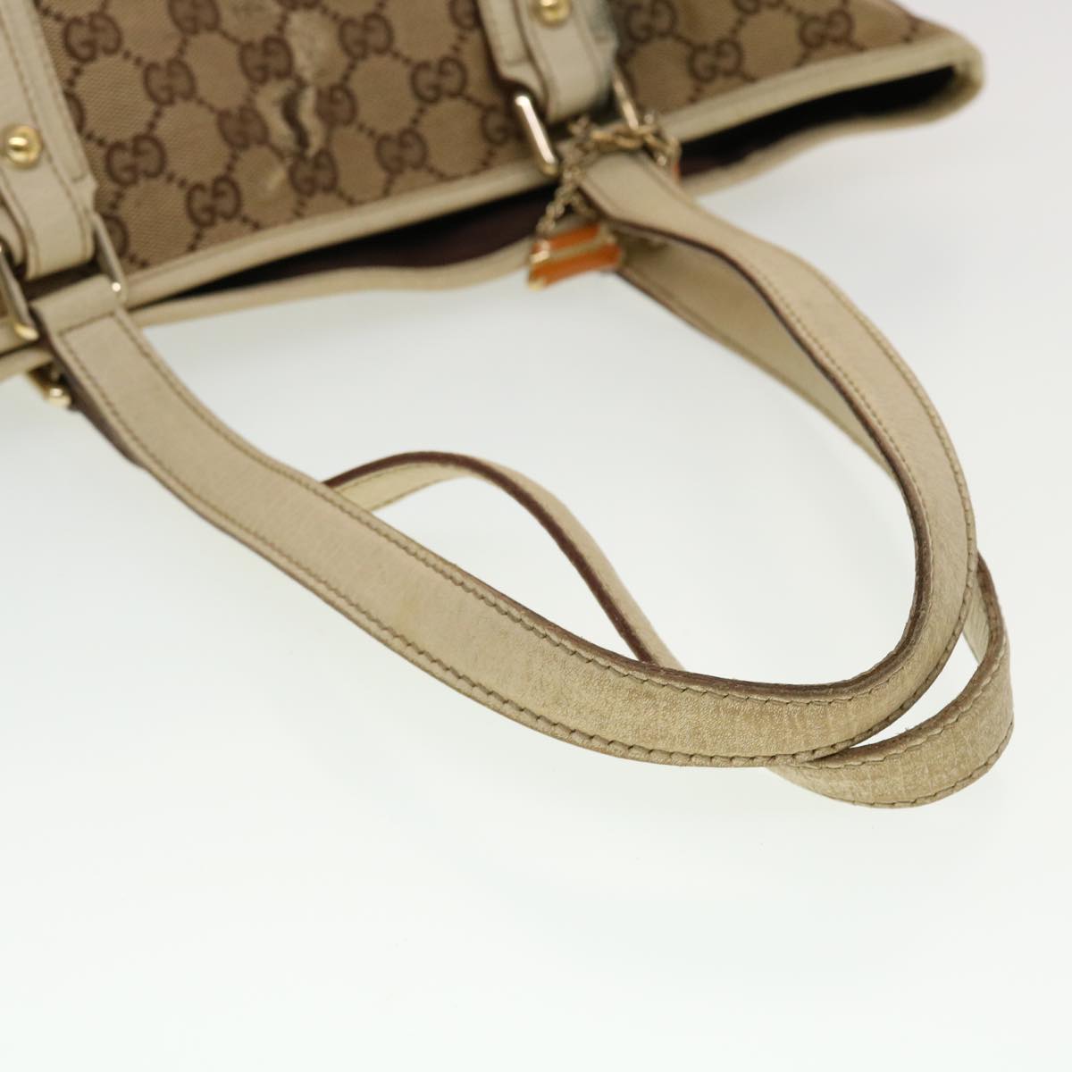 GUCCI GG Canvas Sherry Line Tote Bag Beige Orange yellow 137896 ti1129