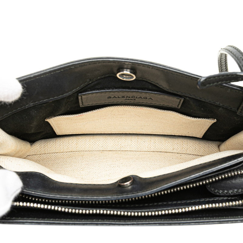 Balenciaga Canvas Leather Navy Pochette Shoulder Bag 390641