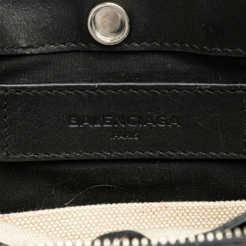 Balenciaga Canvas Leather Navy Pochette Shoulder Bag 390641