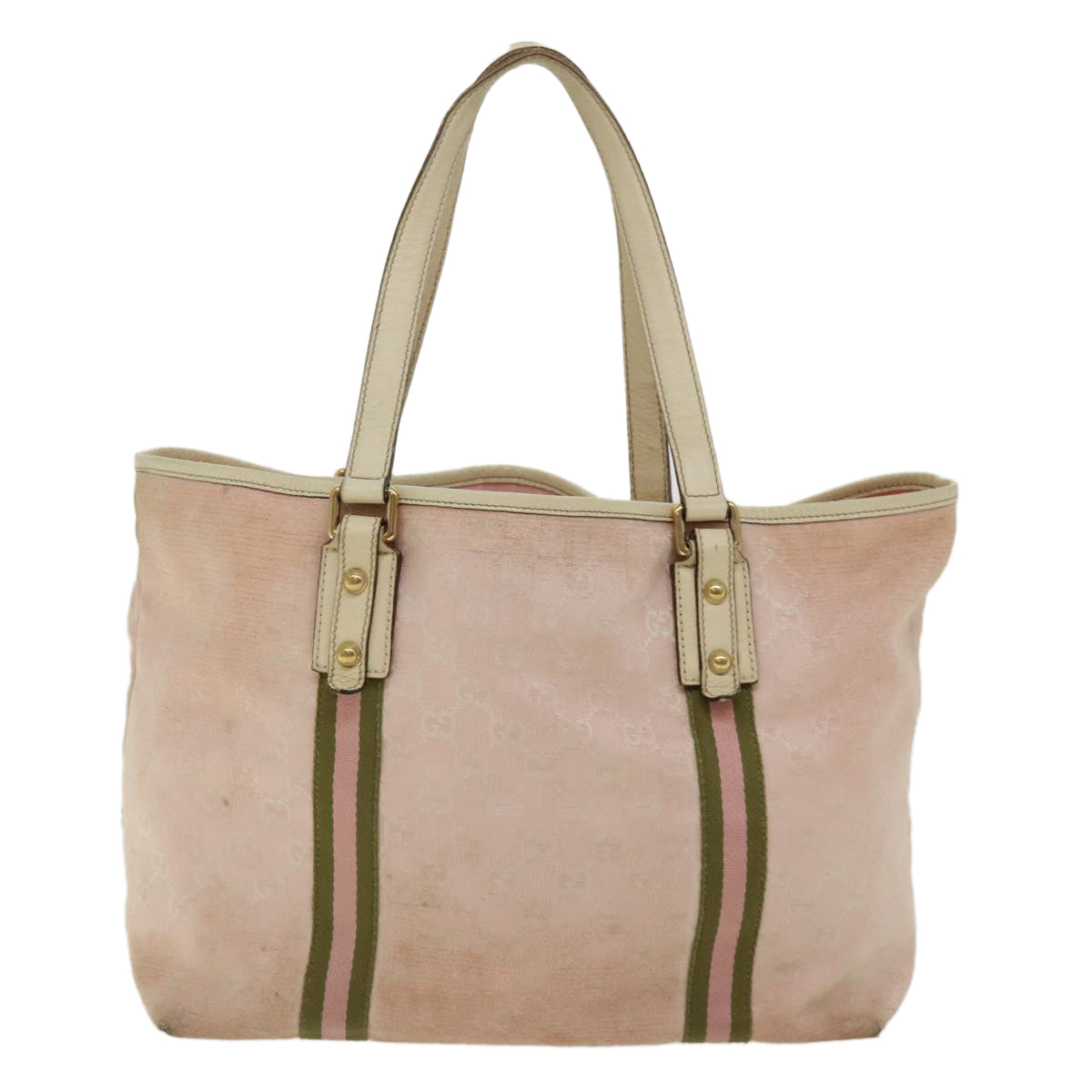 GUCCI GG Canvas Sherry Line Shoulder Bag 2Set Pink Beige