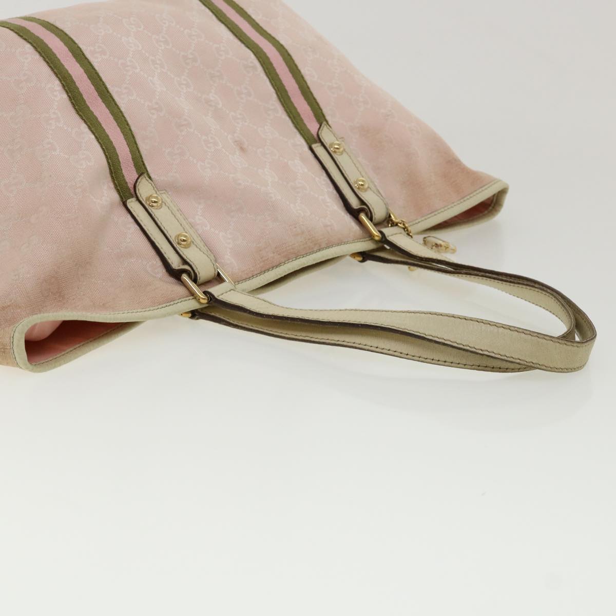 GUCCI GG Canvas Sherry Line Shoulder Bag 2Set Pink Beige
