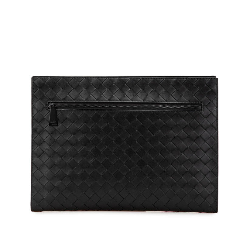 Bottega Veneta Leather Intrecciato Clutch Bag