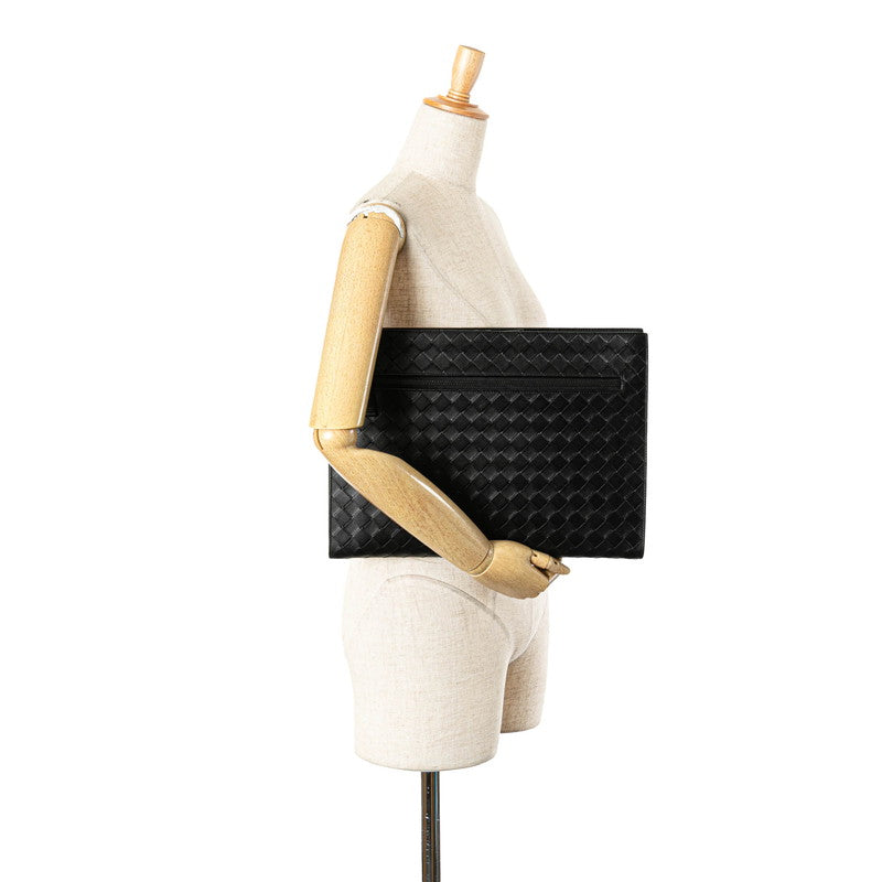 Bottega Veneta Leather Intrecciato Clutch Bag