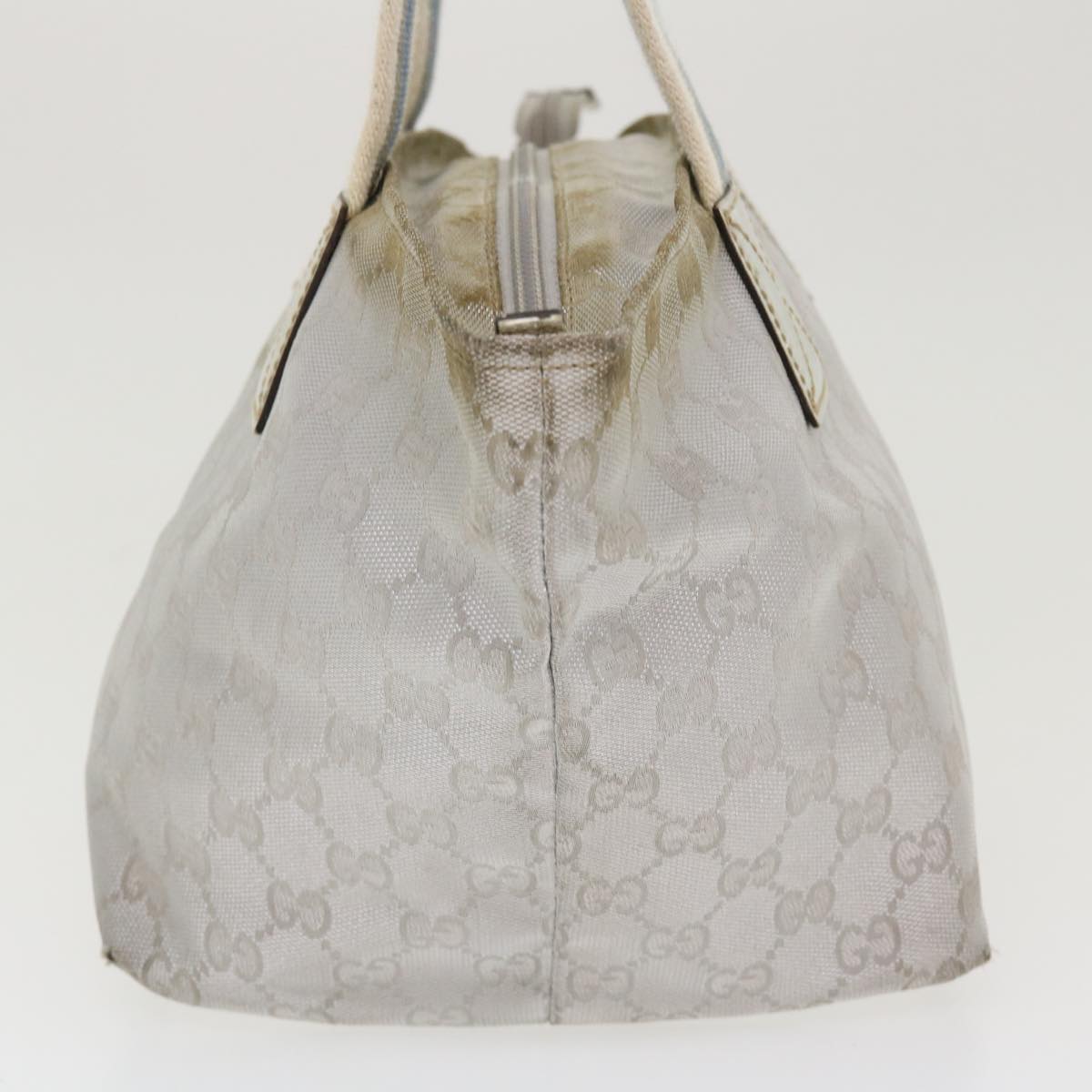 GUCCI GG Canvas Sherry Line Tote Bag Silver Blue gray 131223 yt974