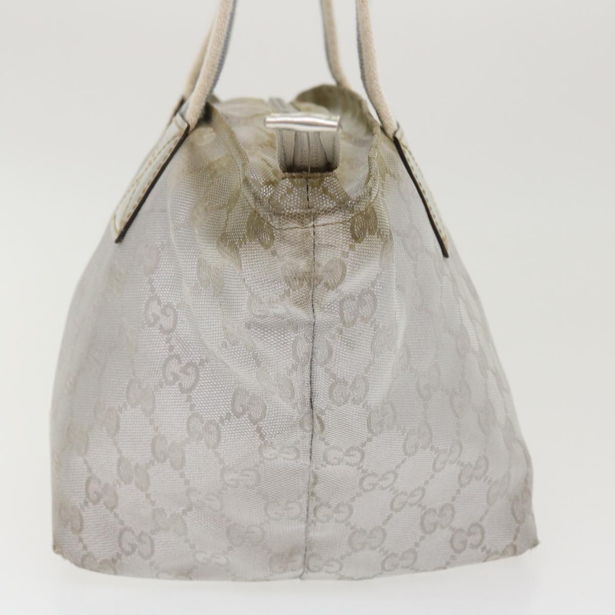 GUCCI GG Canvas Sherry Line Tote Bag Silver Blue gray 131223 yt974
