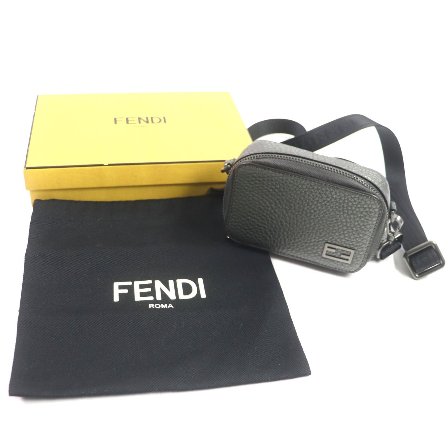 FENDI Shoulder Bag 7M0344 Main: Leather Graphite, GRAPHITE/RUBLS Mini camera bag mens Used