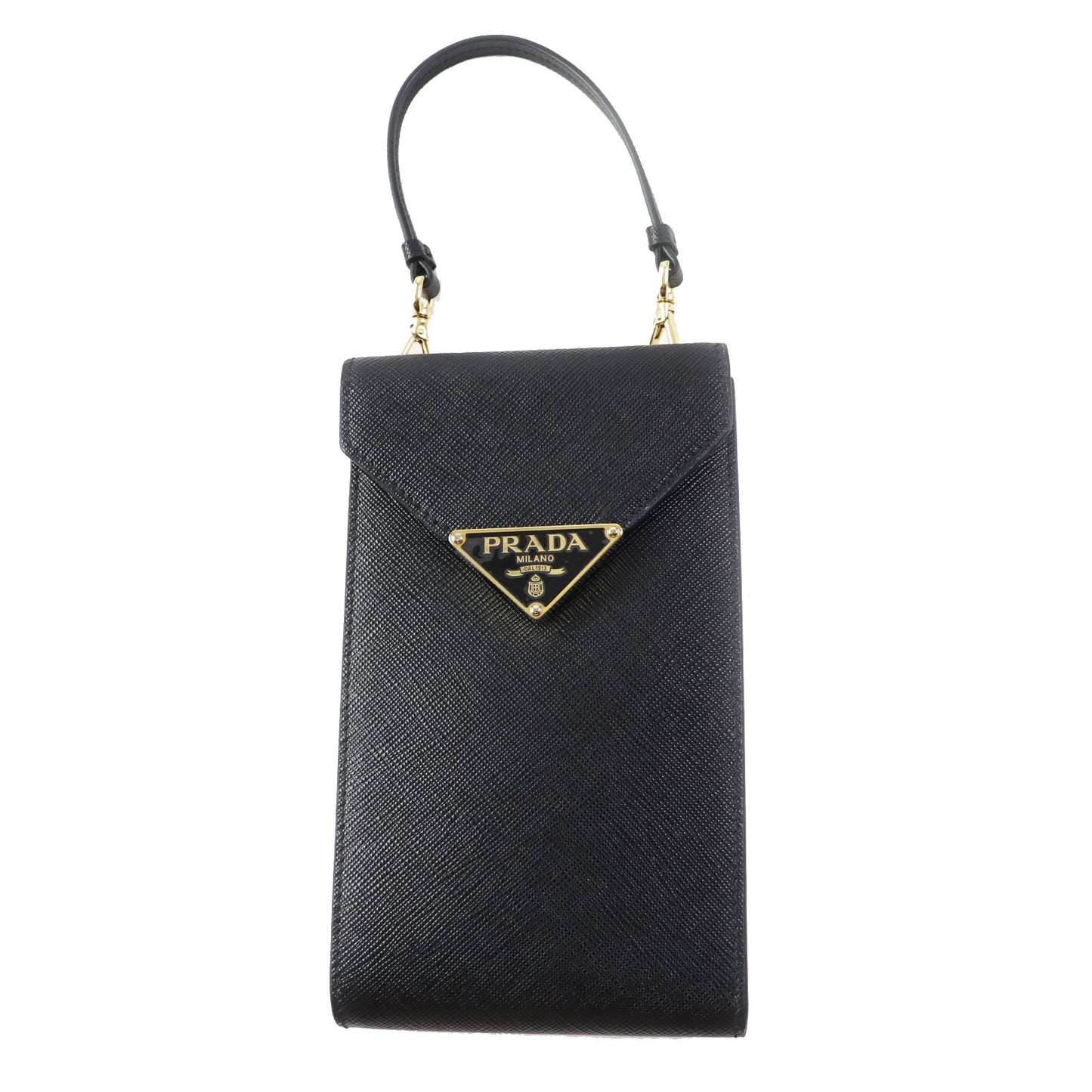 PRADA Mobile phones and smartphone accessories 1BP050 Safiano leather black Saffiano leather mini bag
