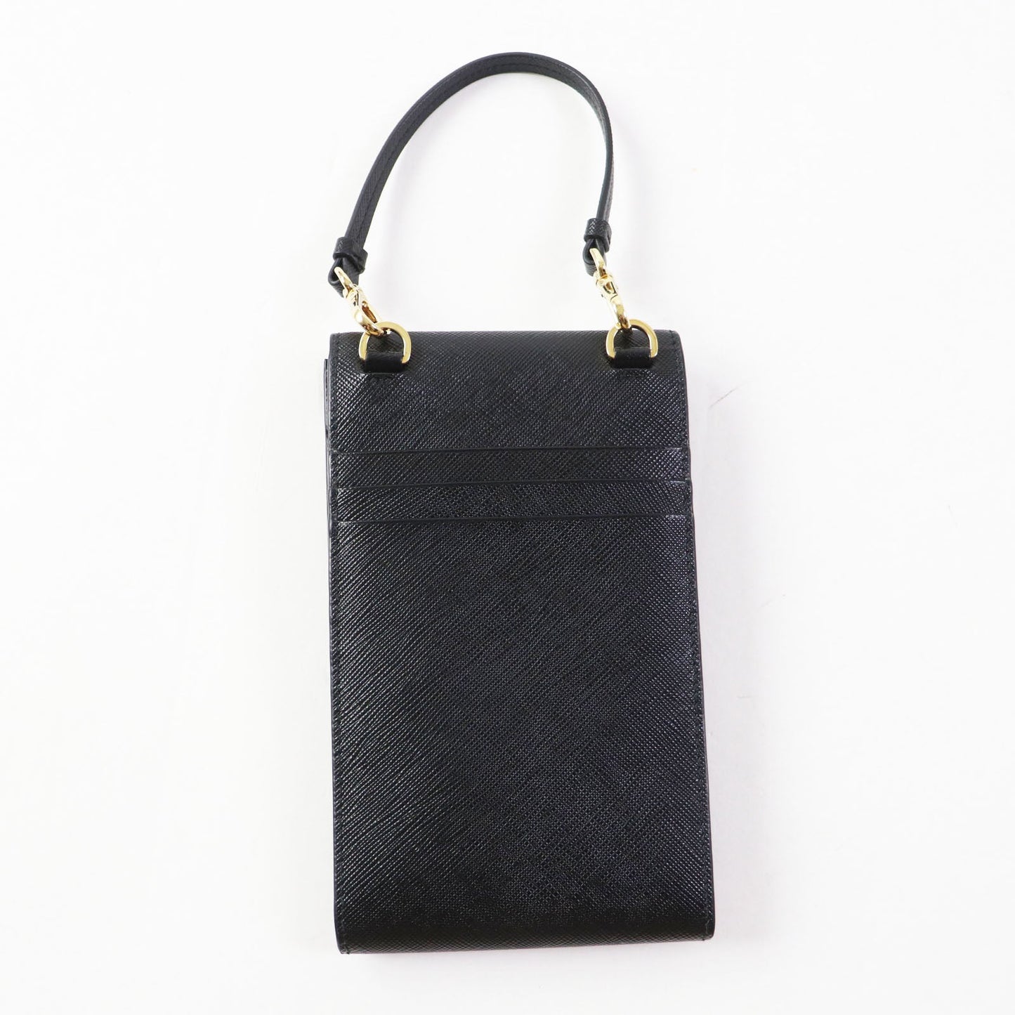 PRADA Mobile phones and smartphone accessories 1BP050 Safiano leather black Saffiano leather mini bag