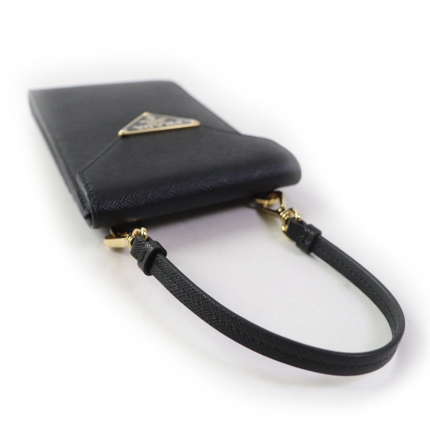 PRADA Mobile phones and smartphone accessories 1BP050 Safiano leather black Saffiano leather mini bag