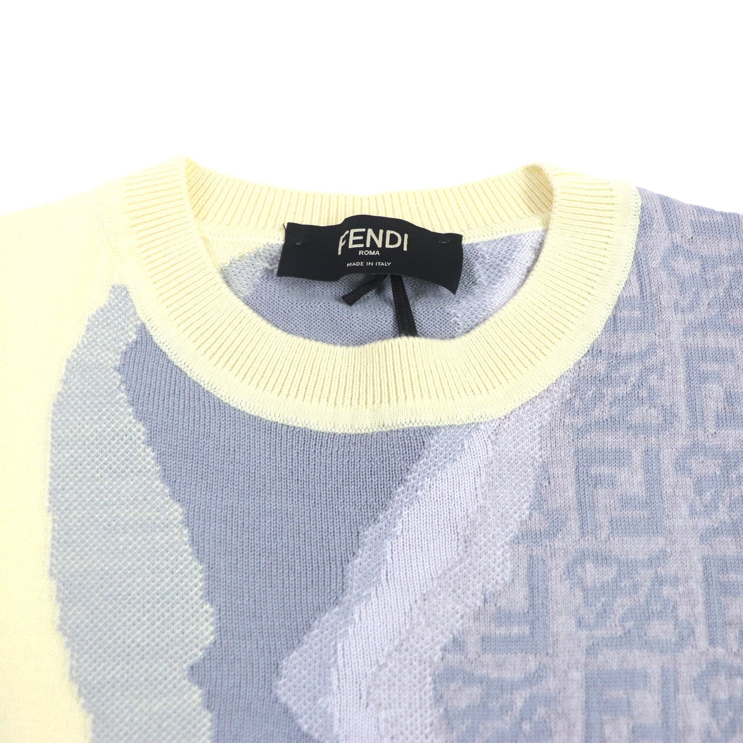 FENDI knit FZX039 cotton Yellow multicolor 46