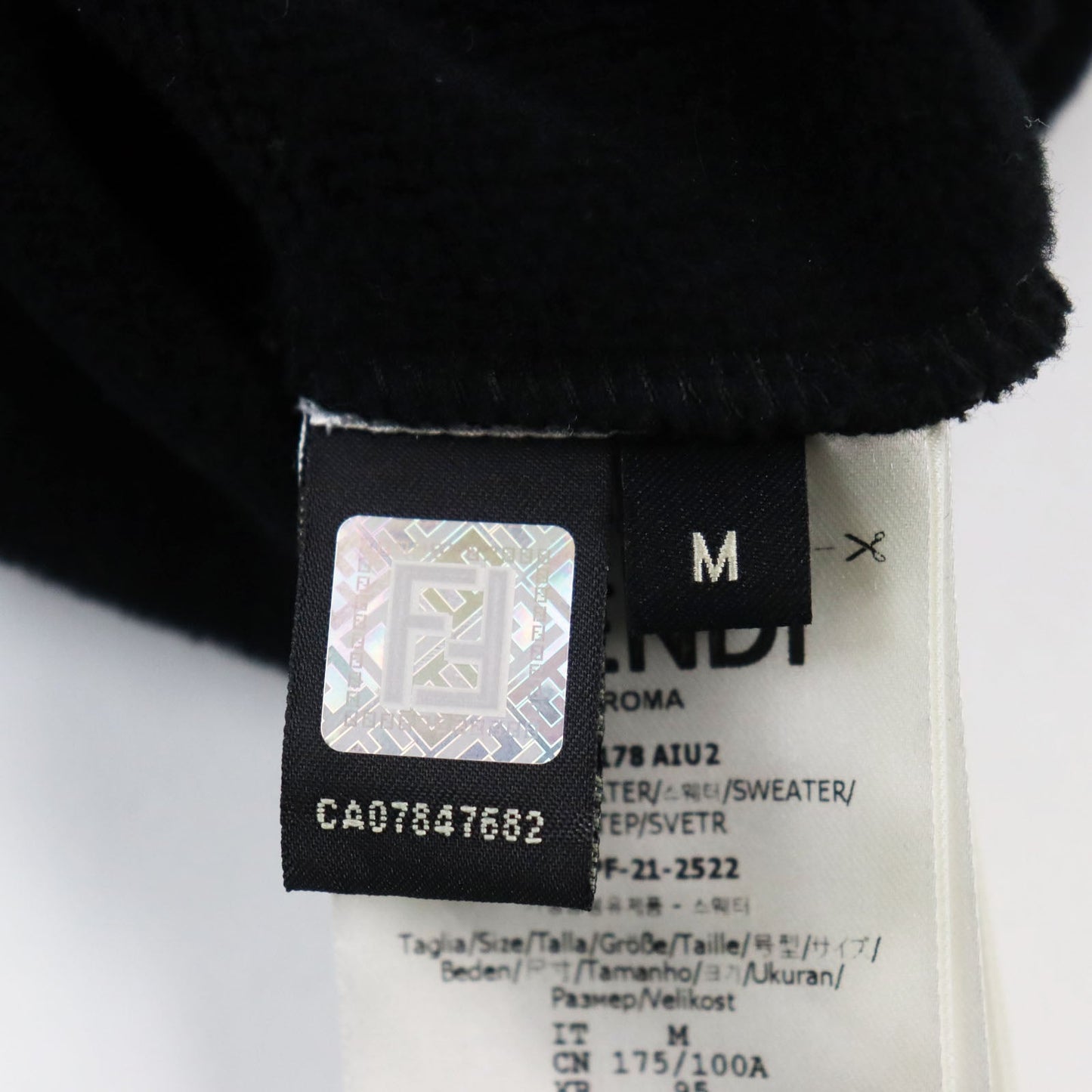 FENDI sweat FY0178 cotton black M