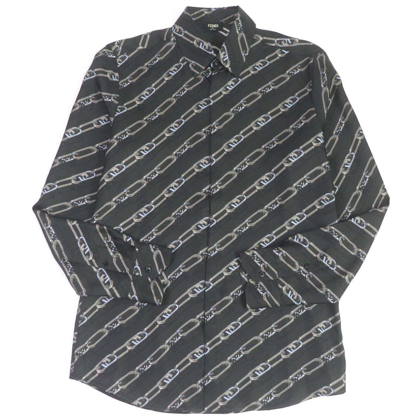 FENDI Long sleeve shirt FS0585 silk charcoal 39