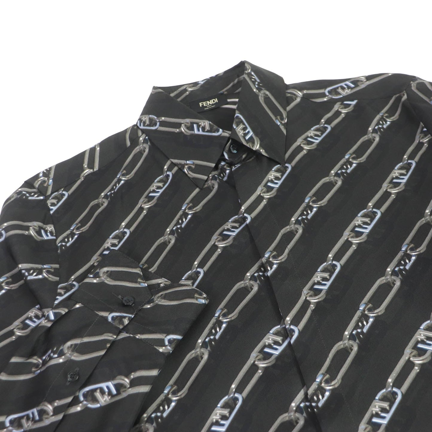 FENDI Long sleeve shirt FS0585 silk charcoal 39