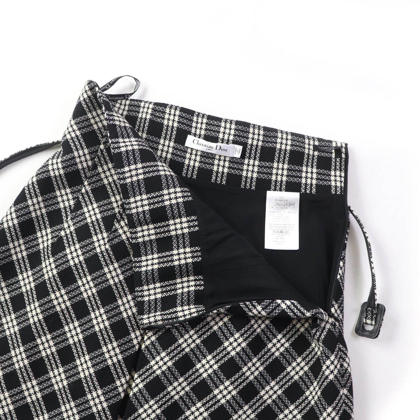 Christian Dior skirt 251J80A1244 wool Black White 42