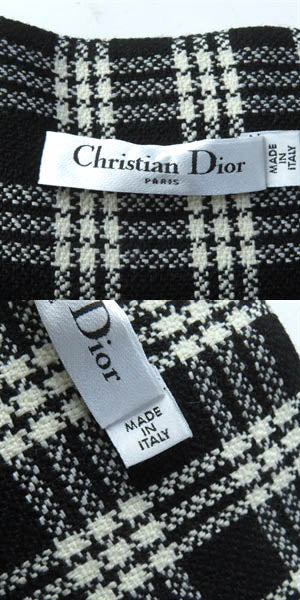 Christian Dior skirt 251J80A1244 wool Black White 42
