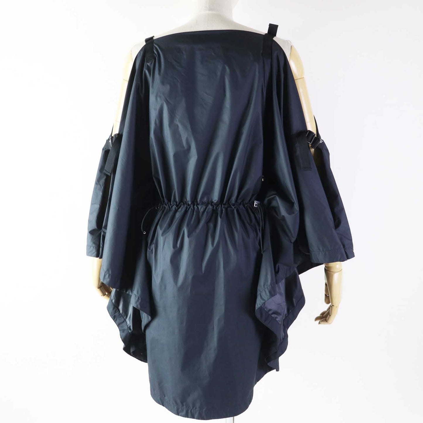 Christian Dior one piece 217R65A2829 polyester Navy Off Shoulder Drawstring Dress XS