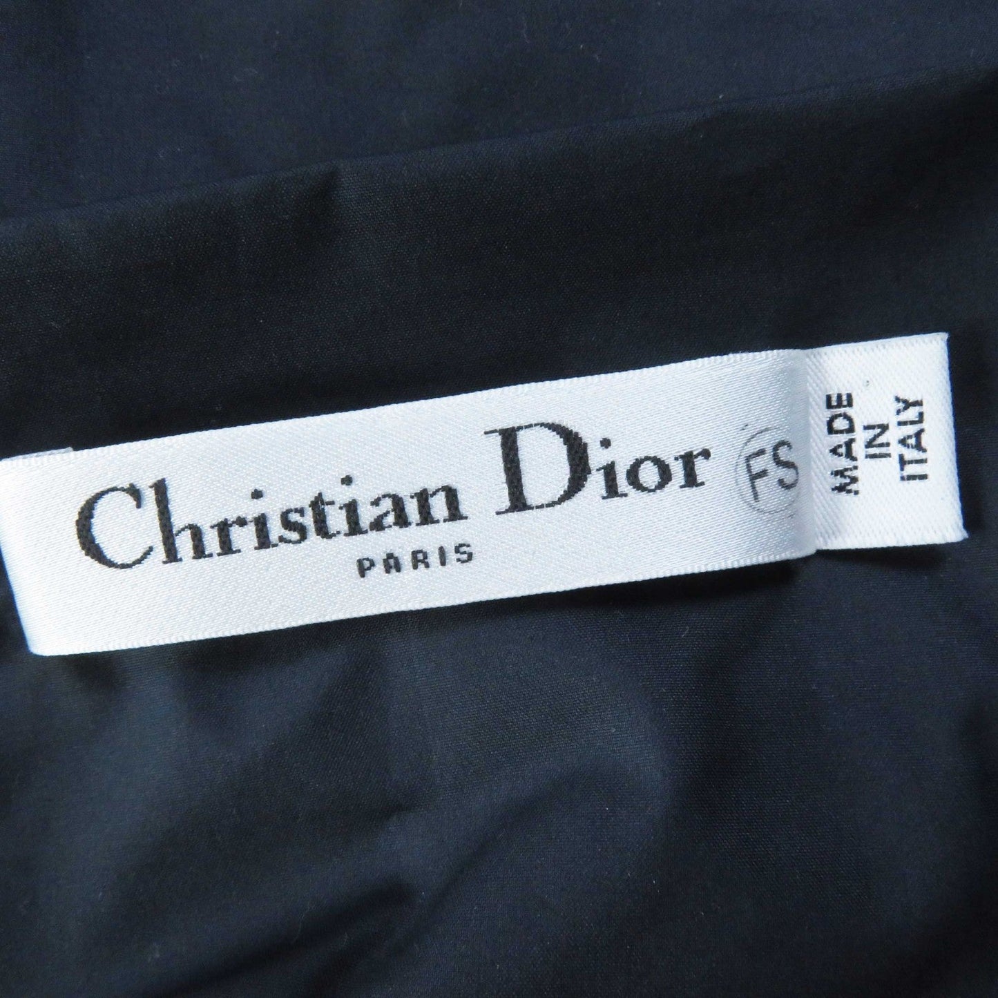 Christian Dior one piece 217R65A2829 polyester Navy Off Shoulder Drawstring Dress XS