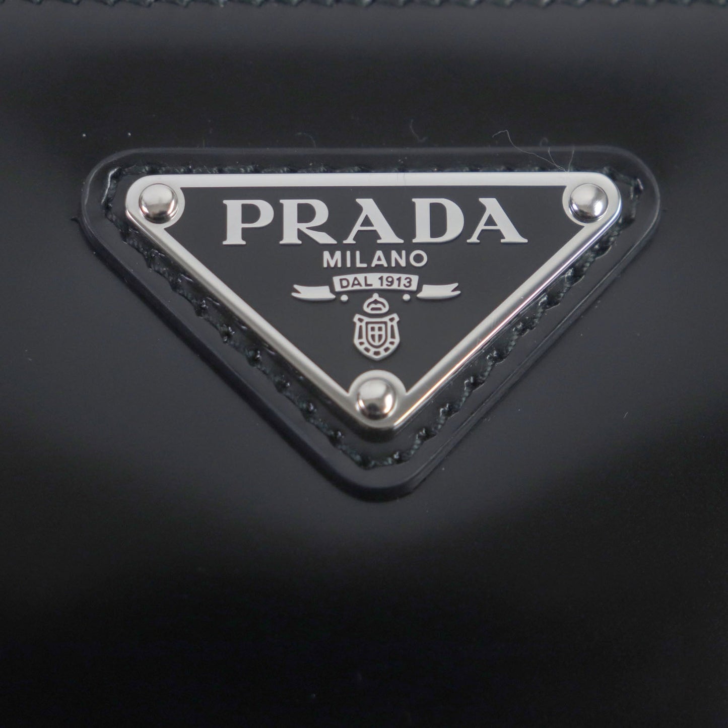 PRADA Shoulder Bag 2VH173 Brushed leather black Brick