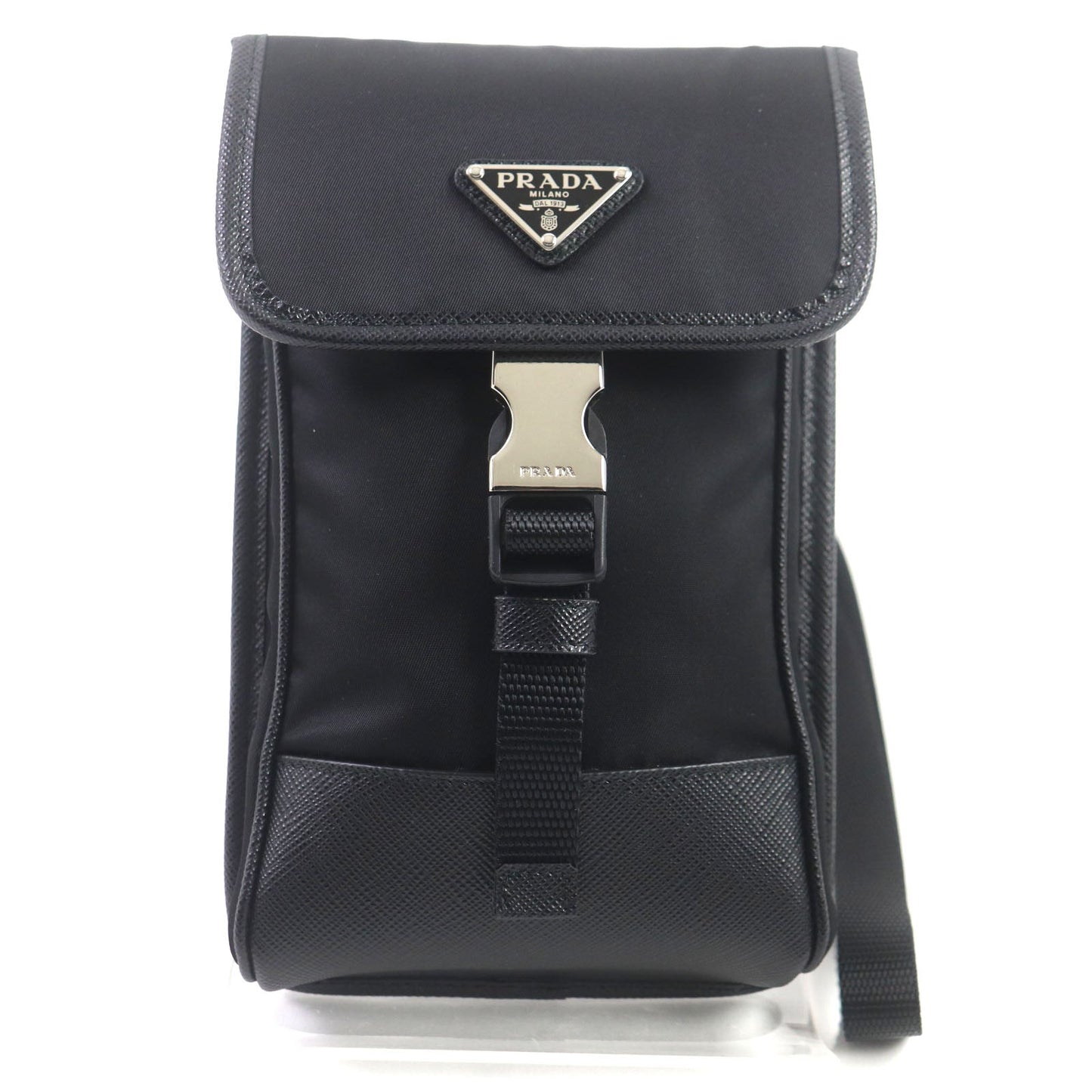 PRADA Shoulder Bag 2ZH109 Nylon saffiano leather black