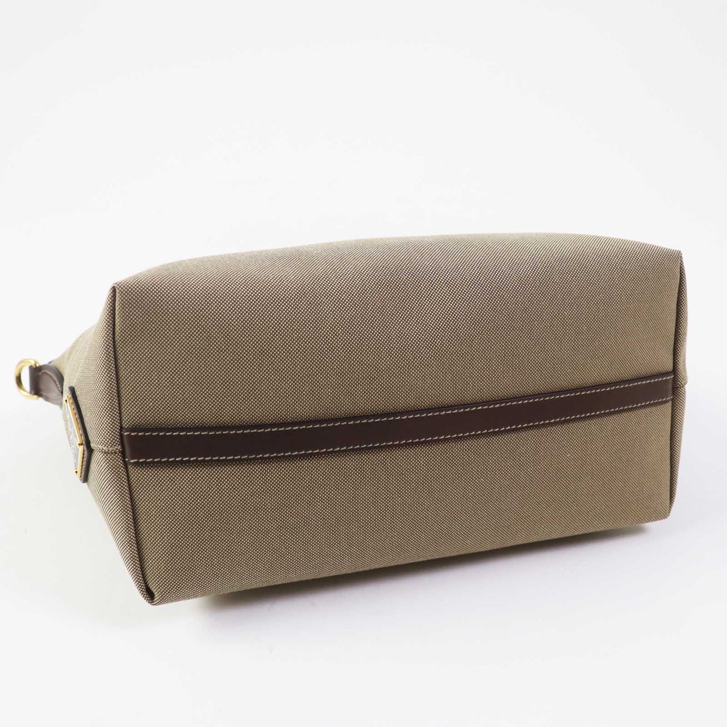 PRADA Handbag 1BA104 Leather canvas Beige Brown, CORDA BRUCIATO logo jacquard