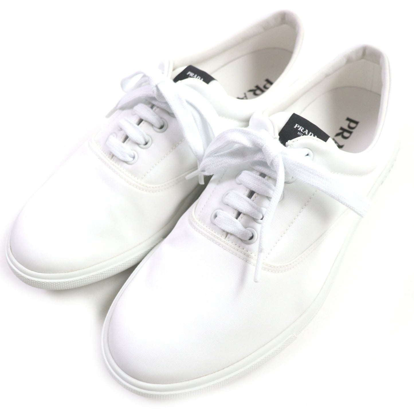 PRADA Low cut sneakers 2EG326 Nylon Leather white 5