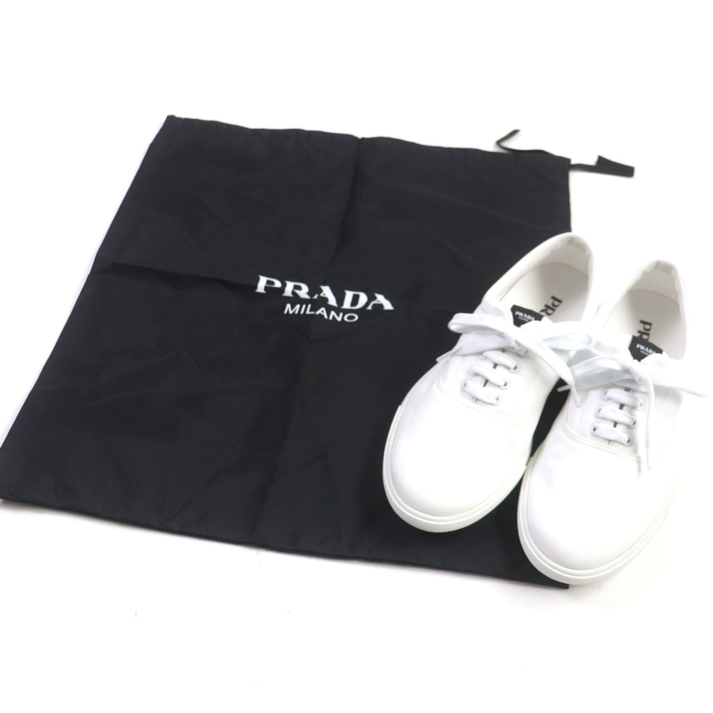 PRADA Low cut sneakers 2EG326 Nylon Leather white 5