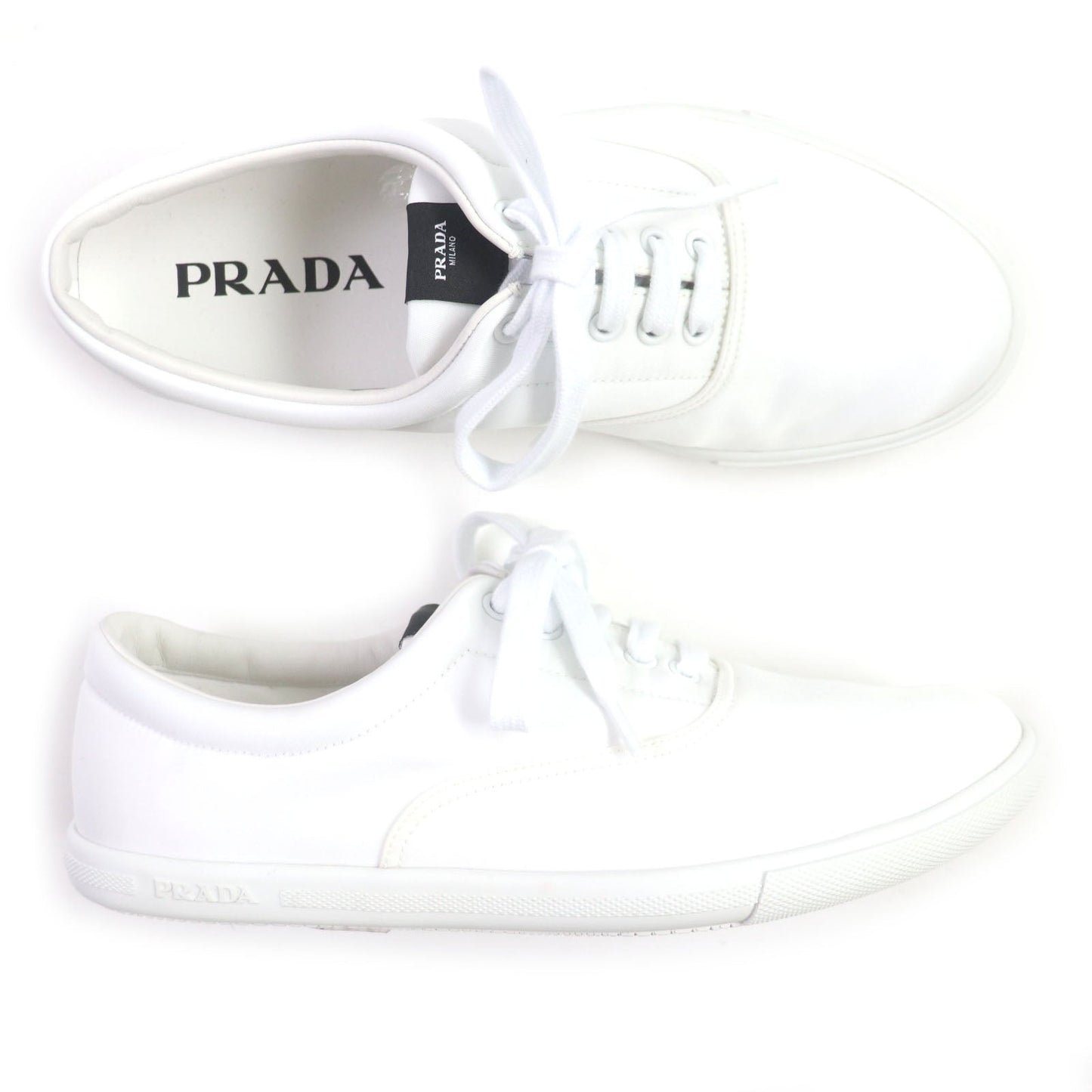 PRADA Low cut sneakers 2EG326 Nylon Leather white 5
