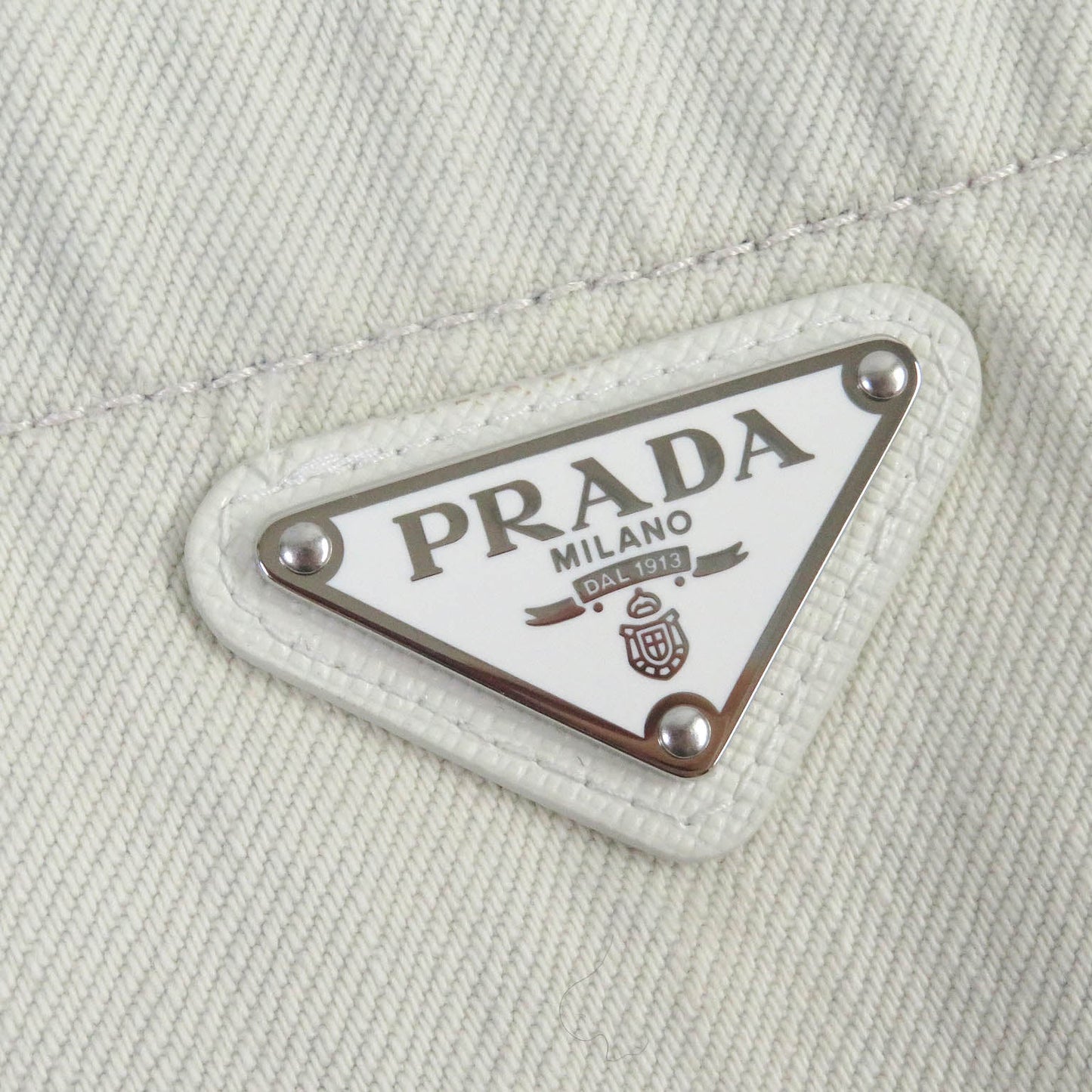 PRADA Denim Jacket GEC067 Main: 100% cotton leather, part: calf leather White type mens XXL Used