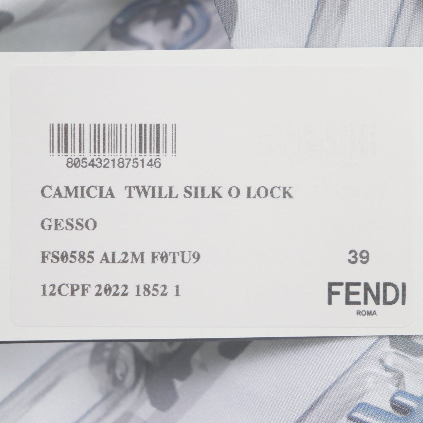 FENDI Long sleeve shirt FS0585 silk Light gray 39