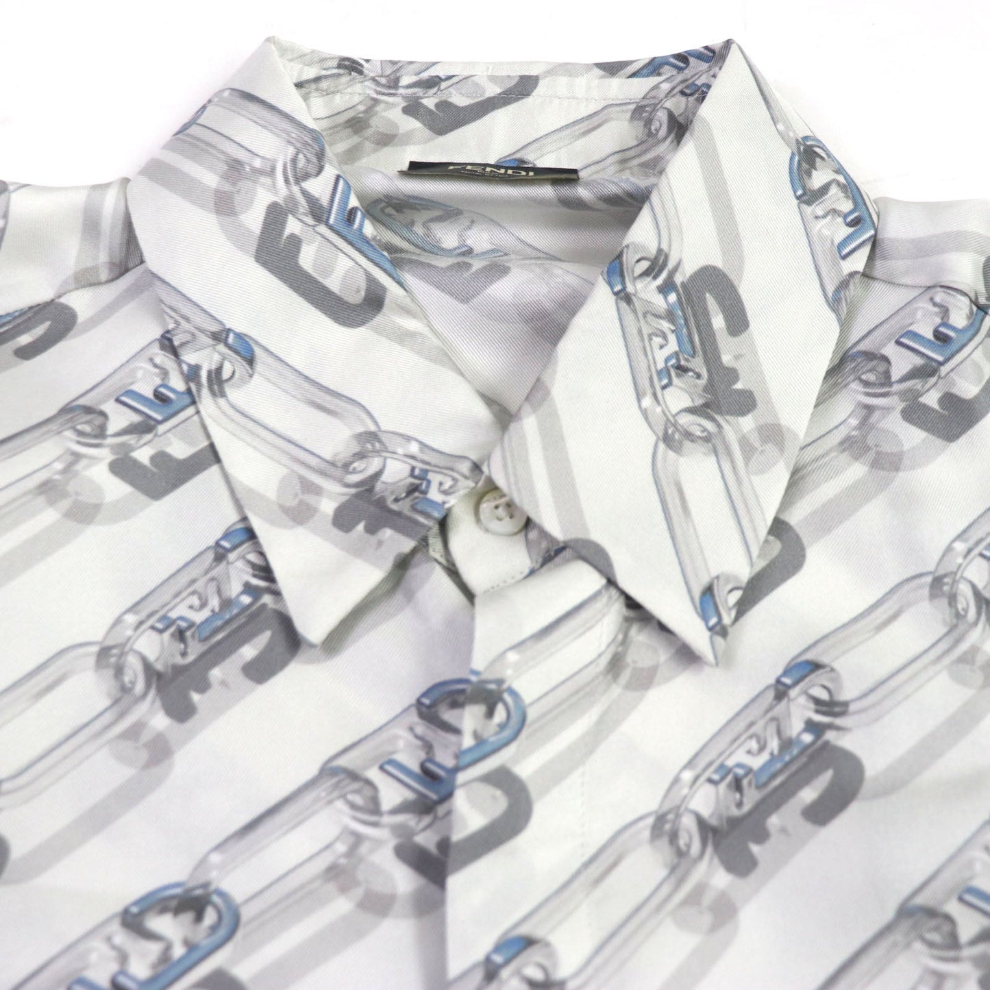 FENDI Long sleeve shirt FS0585 silk Light gray 39