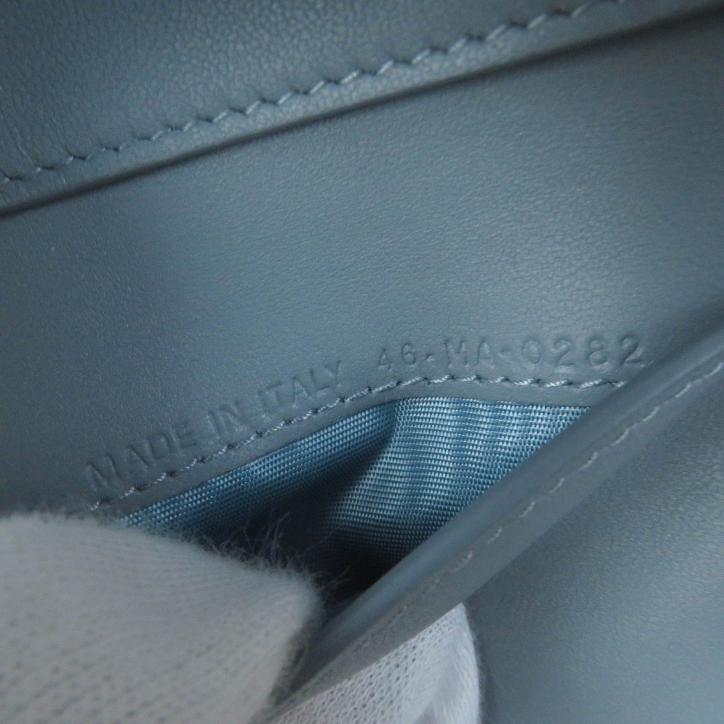 Christian Dior Tri-fold wallet Grain Calfskin Leather Cloud blue 30 Montagne Lotus Wallet
