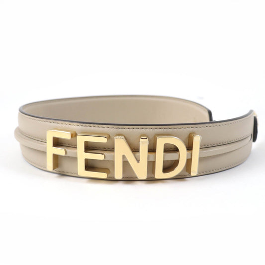 FENDI Shoulder strap leather beige