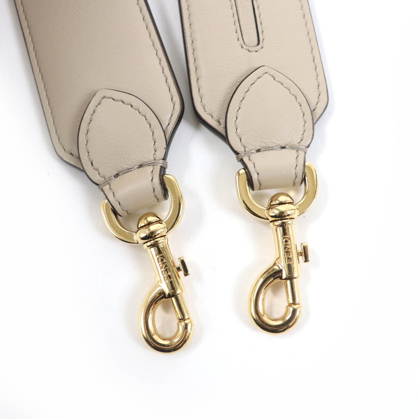 FENDI Shoulder strap leather beige