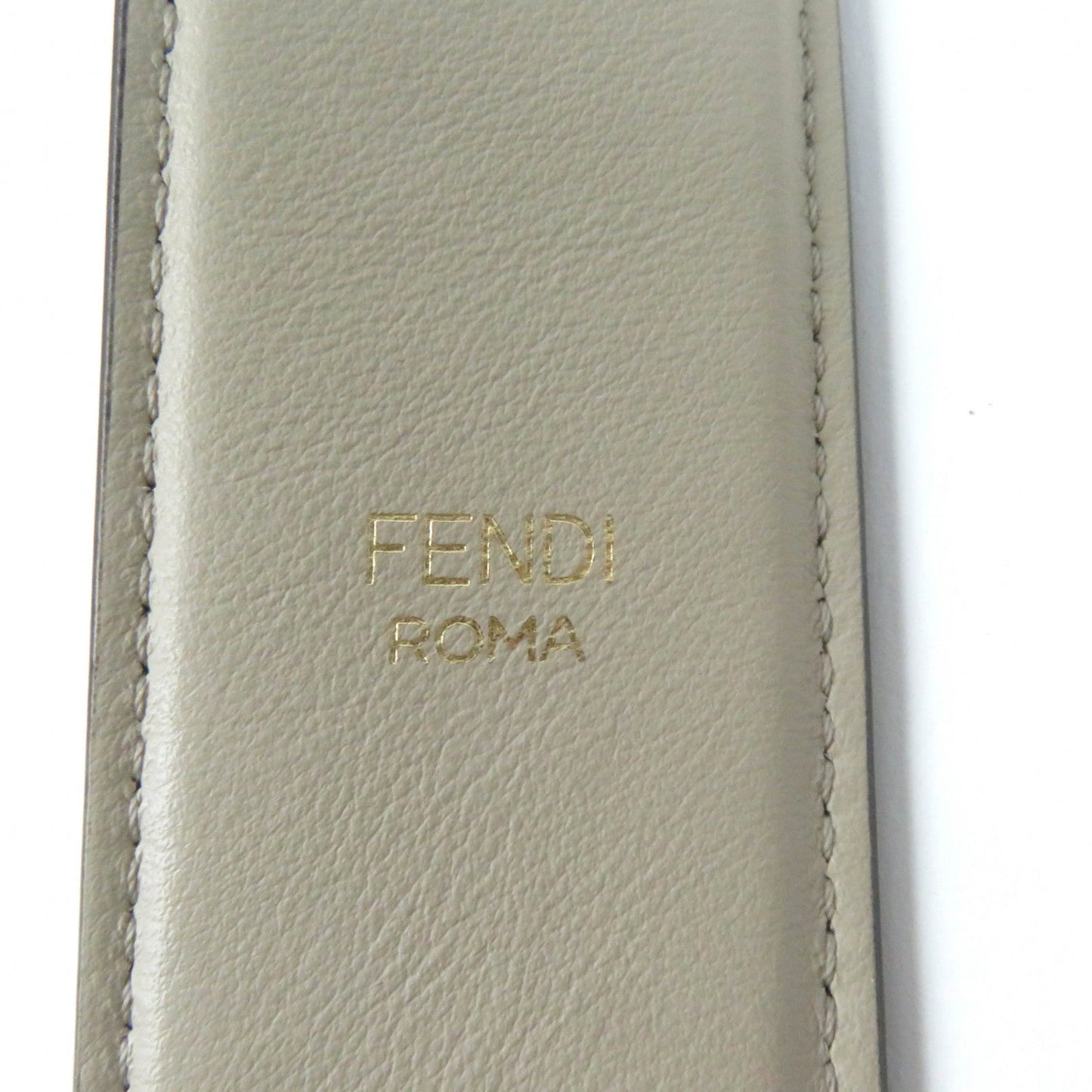 FENDI Shoulder strap leather beige