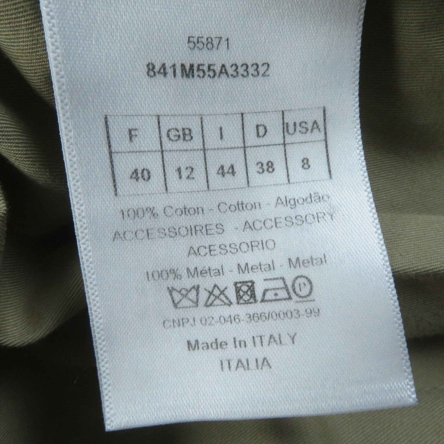 Christian Dior trench coat 841M55A3332 cotton beige 44