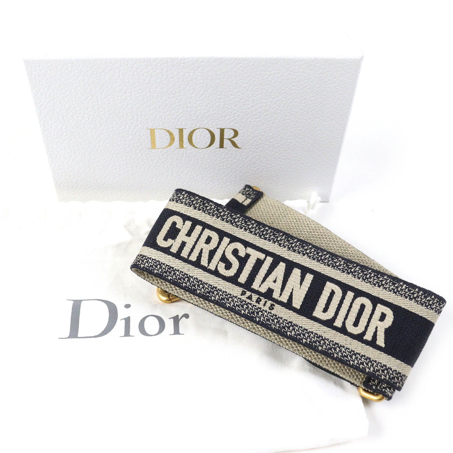 Christian Dior Shoulder strap canvas Beige navy