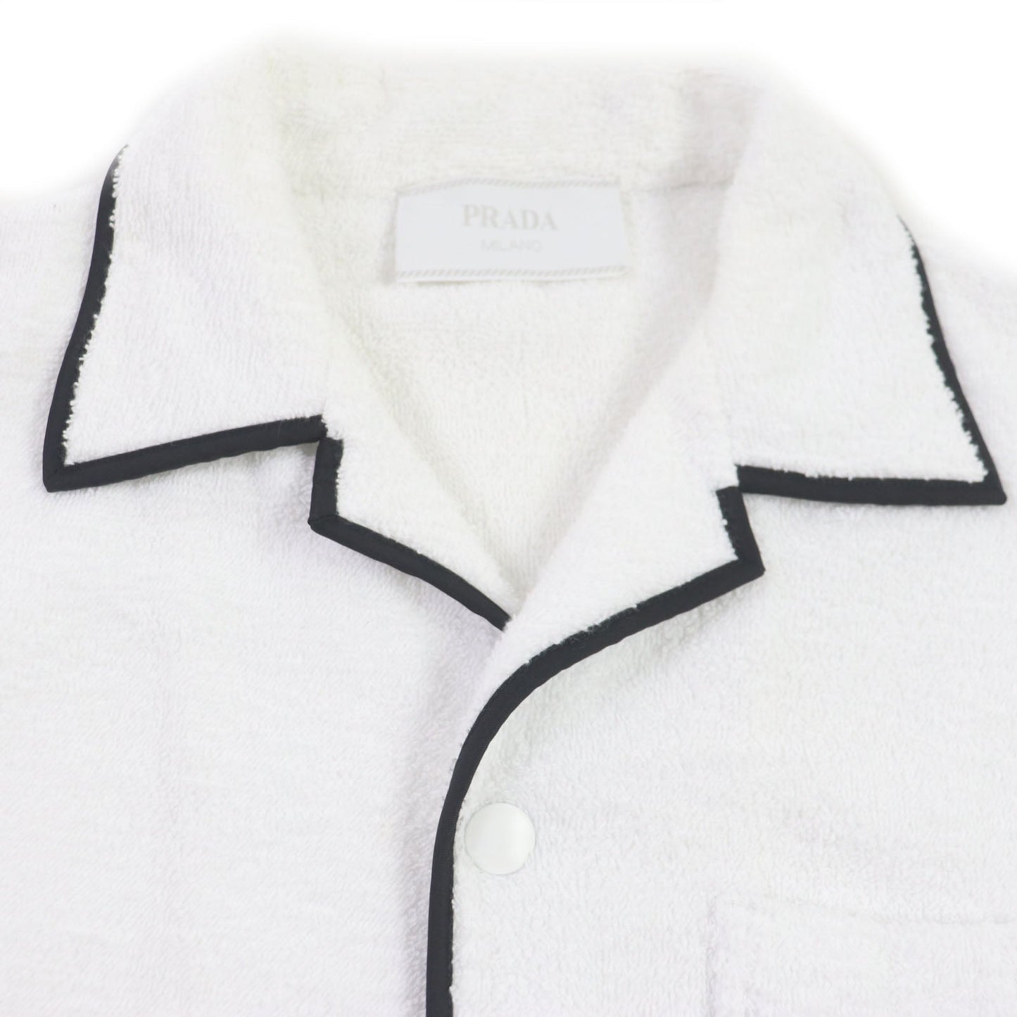 PRADA Short sleeve shirt SC559 cotton White black XL