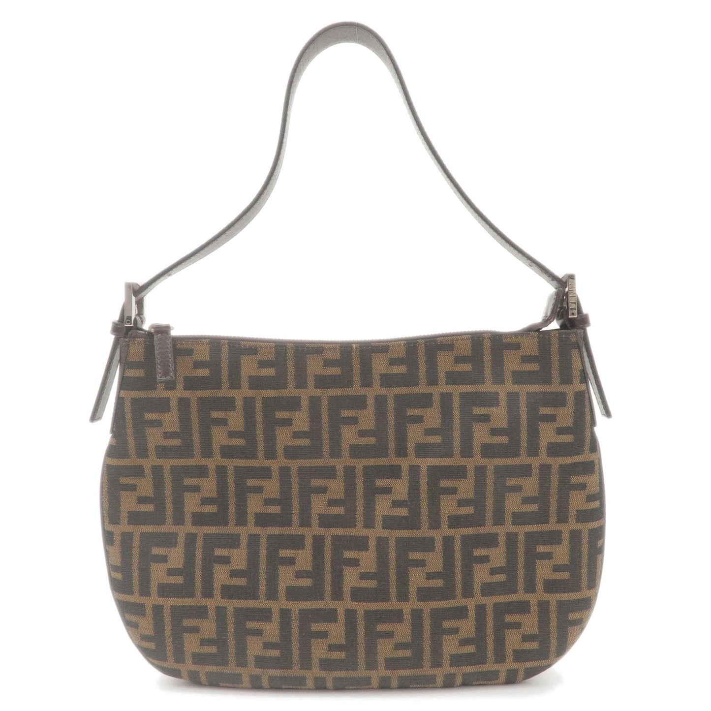 FENDI Zucca Canvas Leather Shoulder Bag Brown 0915886991