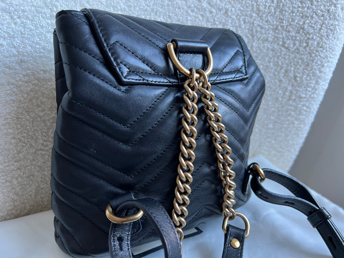 Gucci GG Black Mini Marmont Backpack