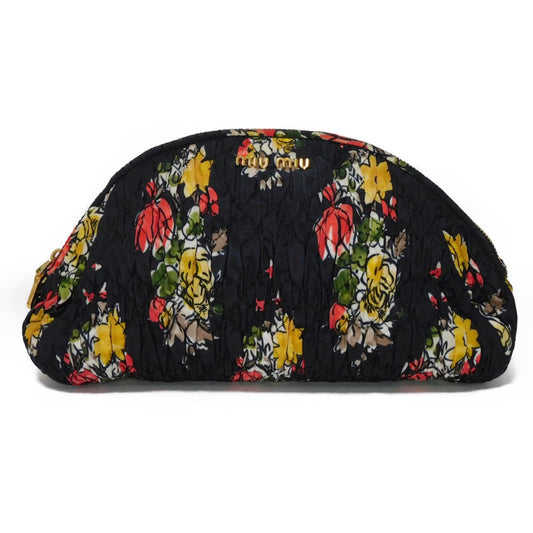 Miu Miu Nylon Flower Gather Clutch