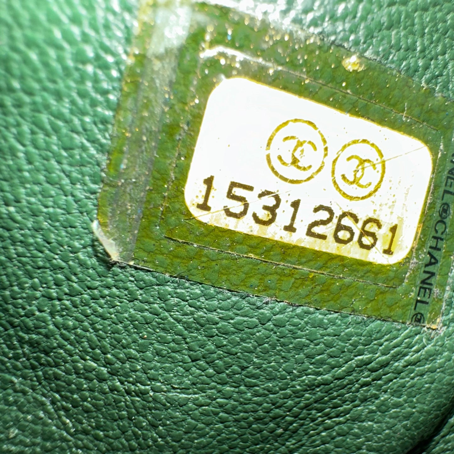 Chanel Envelope Clutch with Chains Shoulder Bag Dark Green Patent Leather