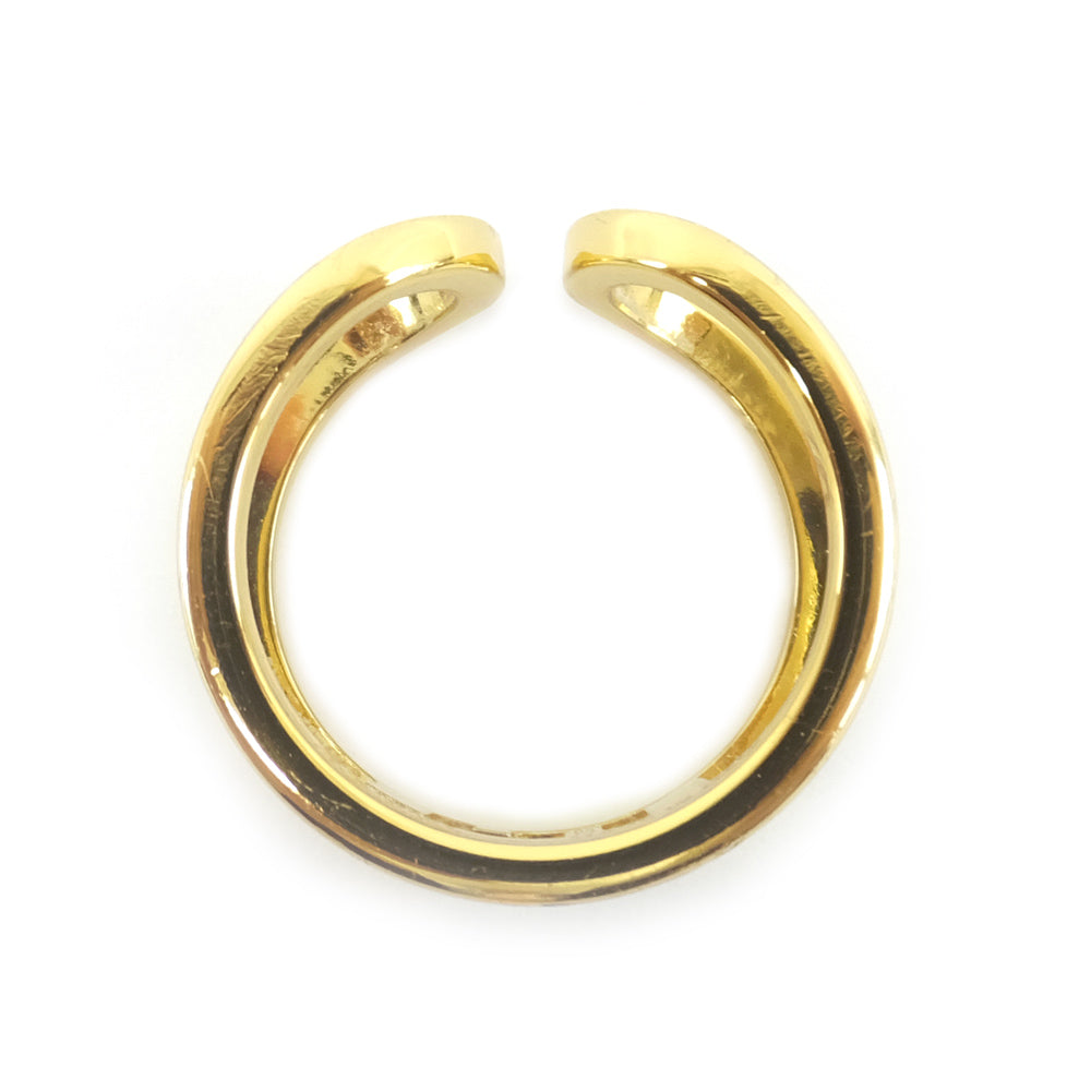 FI FENDI ORLOCK MOTIVE RING #16 SIZE 16 NUMBER GOLD COLOR METAL BANDRING GP MENS RING