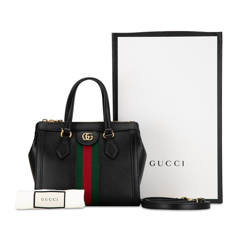 Gucci Ophidia GG Small Sy Line Handbag Shoulder Bag 2WAY 547551 Black Leather  Gucci