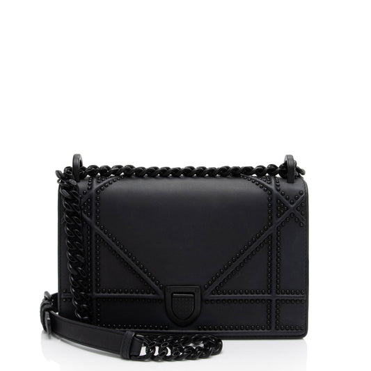 Dior Matte Calfskin Studded Diorama Small Shoulder Bag